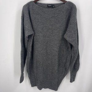 Theory Cocoon Sweater Dress Womens Size Medium Gray Oversized Wool Blend READ